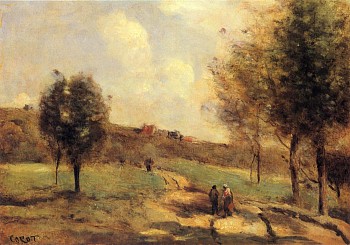 Jean Baptiste Camille Corot -&nbsp;Coubron - Route Montante, ca. 1870