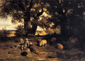 Charles Emile Jacque -&nbsp;A Summer Afternoon, 1871